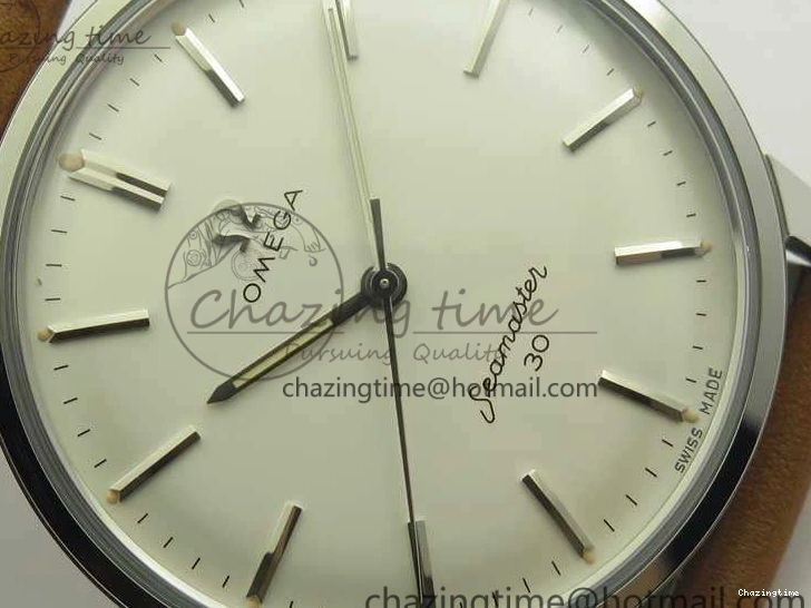 1222 Seamaster 30 1962 SS TW Best Edition White Dial On Leather Strap MIYOTA Timeless 8078